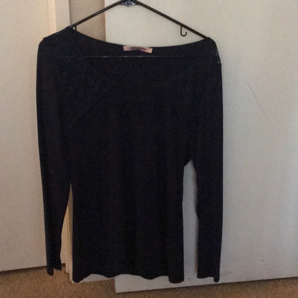 Dark blue review lace top